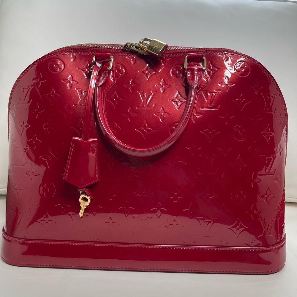 Louis Vuitton Vernis Alma GM Cherry Red